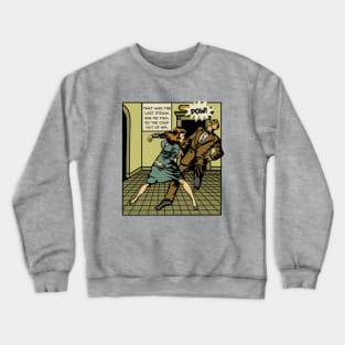 Comic Woman Protects Herself Crewneck Sweatshirt